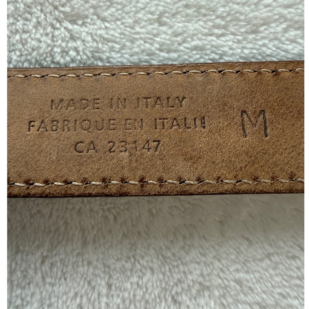 Talbots Geniune Leather Brown Belt Medium 1 Inch Wide Brass Buckle Classic - Picture 3 of 10
